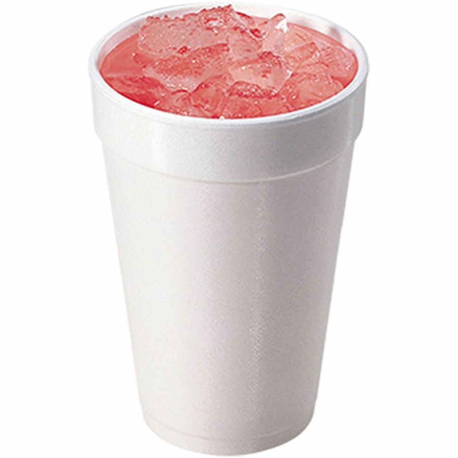 Dart J Cup 16 oz Insulated Foam Cups - 16 fl oz - White - Foam - Cold Drink, Hot Drink, Soft Drink - 25/Bag - 40 / Carton