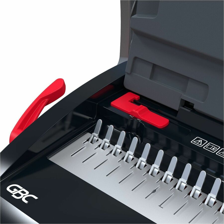 GBC CB15 CombBind Punch/Bind Machine - CombBind - 150 Sheet(s) Bind - 15 Punch - 3.5" Height x 18.1" Width x 11.5" Depth - Black, Red