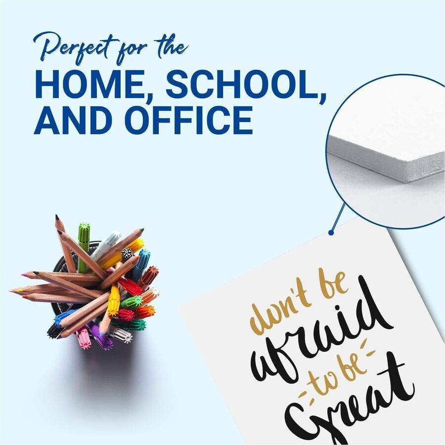 Geographics Royal Brites Foam Poster Board - School Project, Presentation, Crafting, Sign - 20" Width x 30" Depth x 180 mil Thickness - White - Foam - 10 / Carton