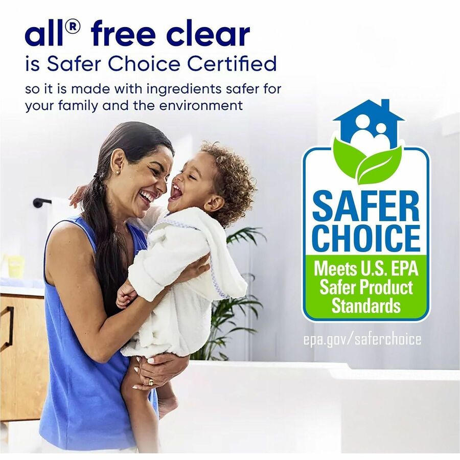 all Free Clear Liquid Laundry Detergent - For Washing Machine, Laundry - Liquid - 118 fl oz (3.7 quart) - 94 Loads - Recommended For: Allergen Remover, Pet Dander Remover, Pollen Remover, Stain Remover, Microbe Remover, Dirt Remover - Skin-friendly, Hy...