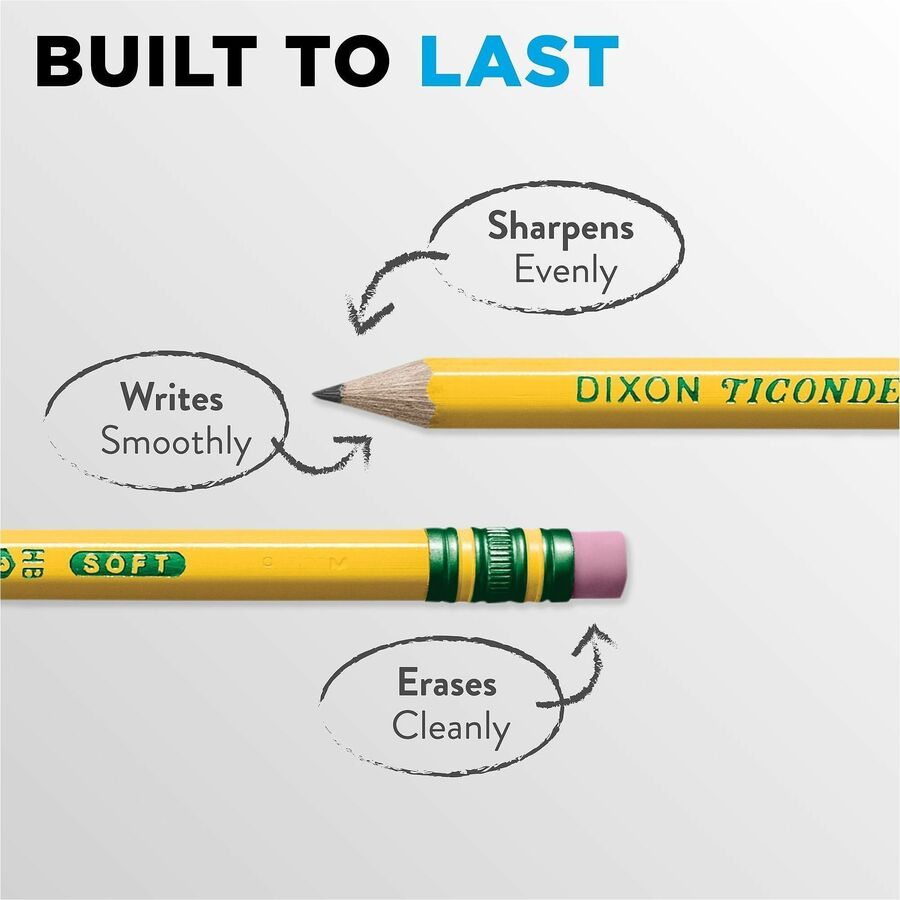 Ticonderoga X13972 Wood Pencil - HB/#2 - Broad Point - Yellow Barrel - 72 / Pack