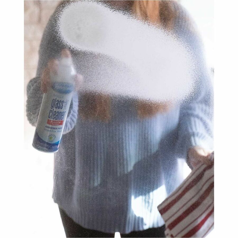 Sprayway Foaming Glass Cleaner - For Mirror, Window, Windshield, Glass - Aerosol, Foam - 19 fl oz (0.6 quart) - Fresh, Pleasant Scent - Recommended For: Soil Remover - No-rinse, Ammonia-free, Easy to Use, Fast Acting, Quick Drying - Blue - 12 / Carton