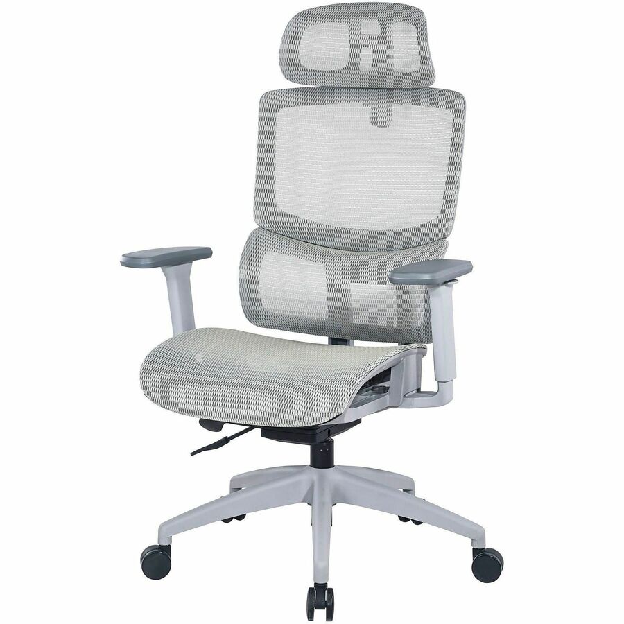 Lorell Ripley All-Mesh High-Back Chair with Articulating Lumbar Support - Mesh Back Material - High Back - Gray - Mesh - 1 Each