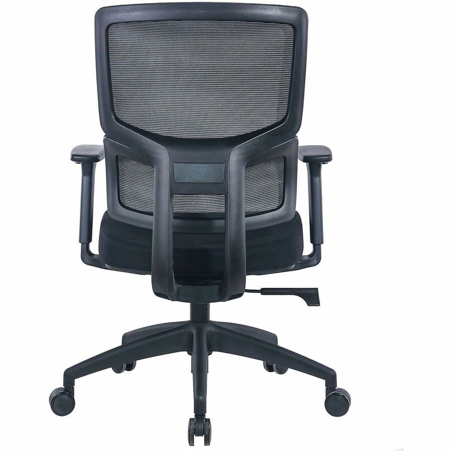 Lorell Ripley Mid Mesh-Back Chair with Articulating Lumbar Support - Mid Back - Black - Fabric, Mesh - 1 Each
