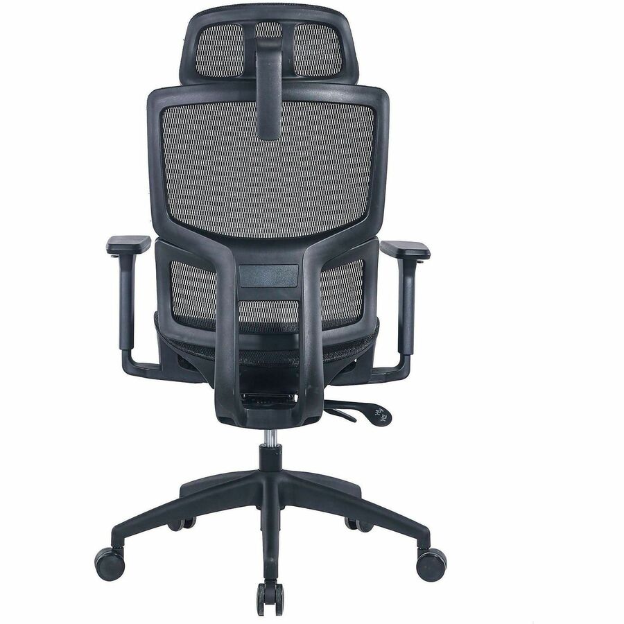 Lorell Ripley All-Mesh High-Back Chair with Articulating Lumbar Support - Mesh Back Material - High Back - Black - Mesh - 1 Each