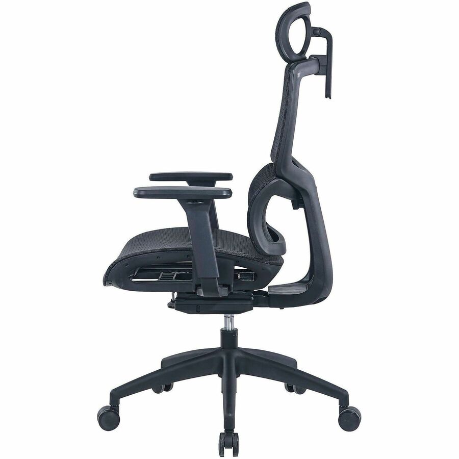 Lorell Ripley All-Mesh High-Back Chair with Articulating Lumbar Support - Mesh Back Material - High Back - Black - Mesh - 1 Each