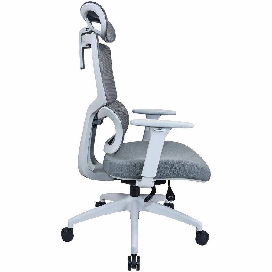 Lorell Ripley High Mesh-Back Chair with Articulating Lumbar Support - High Back - Gray - Fabric, Mesh - 1 Each