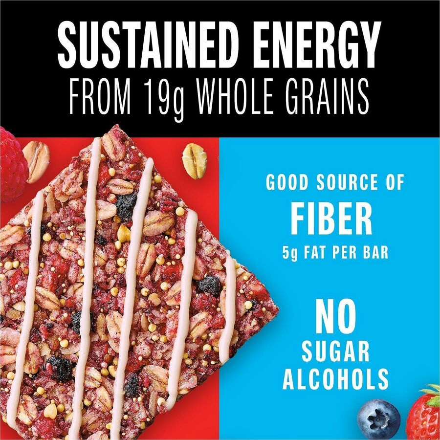 Kind(r) Healthy Grains Energy Bars - Gluten-free, Trans Fat Free - Mixed Berry - 1.40 oz - 10 / Box