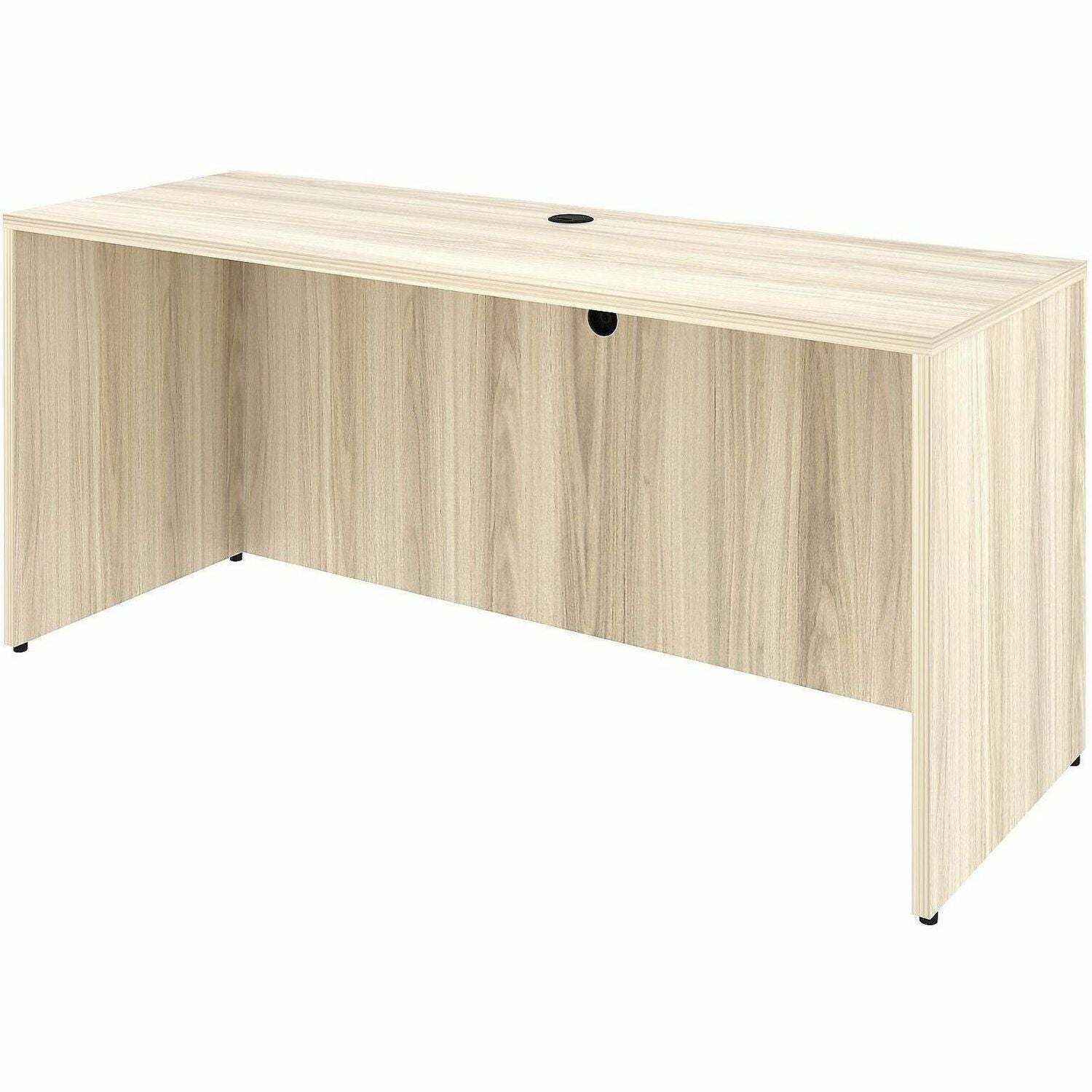 Lorell Essential Series Laminate Desking & Accessory - x 1" Thickness Table Top, 29.5" Height x 66" Width x 24" Depth Credenza Shell - Material: Laminate, Metal - Finish: Silver Brush, Modern Elm - Laminate, Modern Elm Table Top - Durable, Adjustable F...
