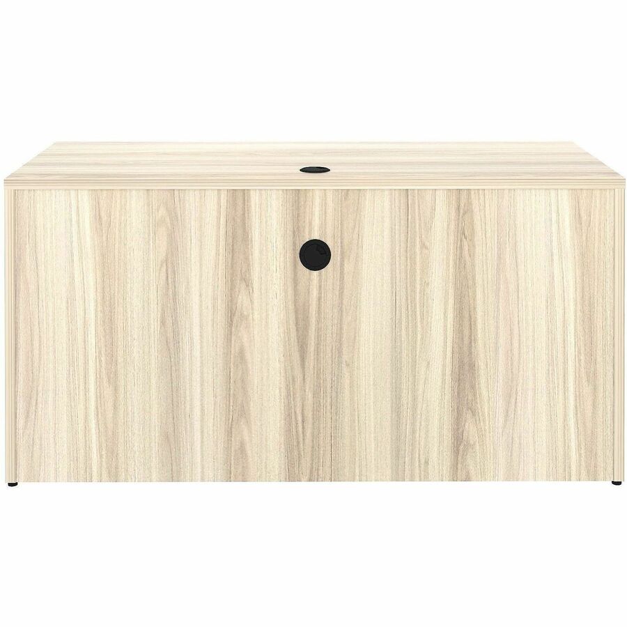Lorell Essential Series Laminate Desking & Accessory - x 1" Thickness Table Top, 29.5" Height x 60" Width x 24" Depth Credenza Shell - Material: Laminate, Metal - Finish: Silver Brush, Modern Elm - Laminate, Modern Elm Table Top - Durable, Adjustable F...