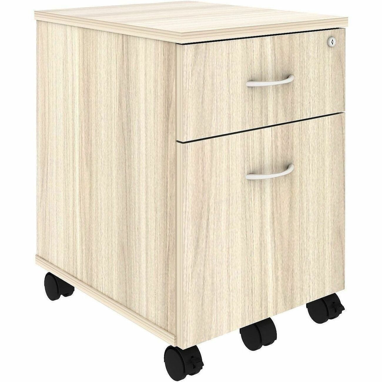 Lorell Essential Series Laminate Desking & Accessory - 22.9" Height x 15.7" Width x 19.9" Depth - Total Drawer(s): 2 - Material: Laminate - Finish: Modern Elm, Laminate - Versatile, Dual Wheel Caster, Mobility, Adjustable Feet, Locking Casters - For Of...