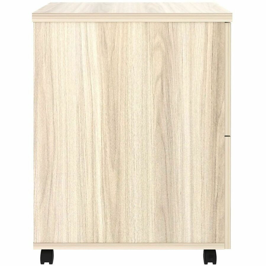 Lorell Essential Series Laminate Desking & Accessory - 28.3" Height x 16" Width x 22" Depth Pedestal - Total Drawer(s): 2 - Material: Laminate, Metal - Finish: Modern Elm, Laminate, Silver Brush - Dual Wheel Caster, Mobility, Durable - For File - 1 Each