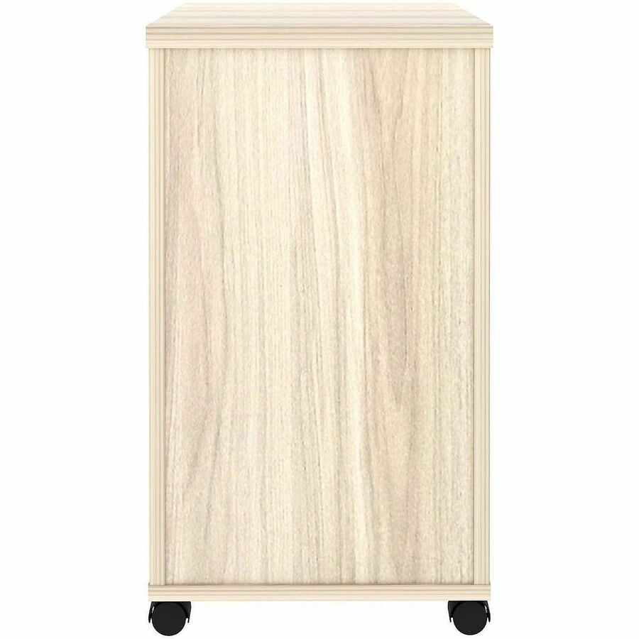 Lorell Essential Series Laminate Desking & Accessory - 28.3" Height x 16" Width x 22" Depth Pedestal - Total Drawer(s): 2 - Material: Laminate, Metal - Finish: Modern Elm, Laminate, Silver Brush - Dual Wheel Caster, Mobility, Durable - For File - 1 Each