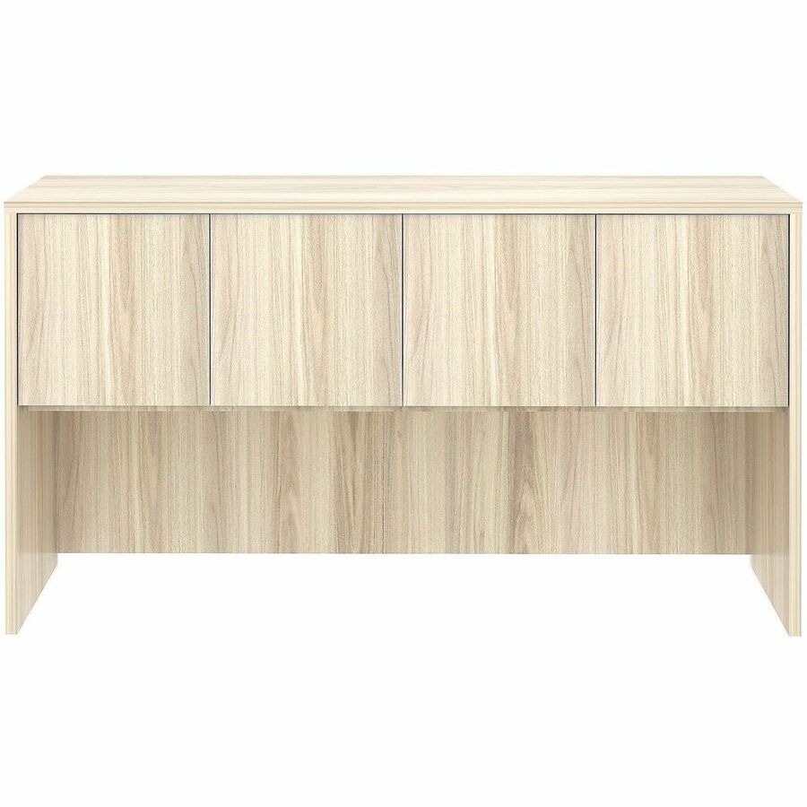 Lorell Essential Series Laminate Desking & Accessory - 36" Height x 66" Width x 15" Depth Hutch - 4 Door(s) - Band Edge - Material: Laminate, Metal - Finish: Laminate, Modern Elm - Cam Lock, Durable, Grommet, Cord Management - For Desk, Credenza - 1 Each