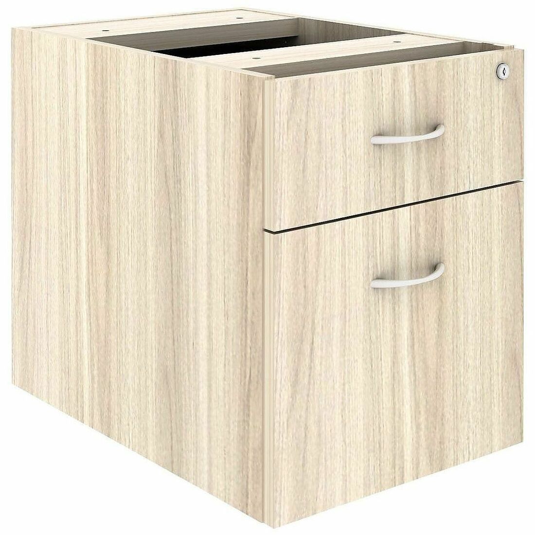 Lorell Essential Series Laminate Desking & Accessory - 21" Height x 16" Width x 22" Depth Pedestal - Total Drawer(s): 2 - Material: Laminate, Metal, Steel - Finish: Modern Elm, Laminate - Drawer Extension, Durable, Cam Lock - For Desk, File, Credenza -...