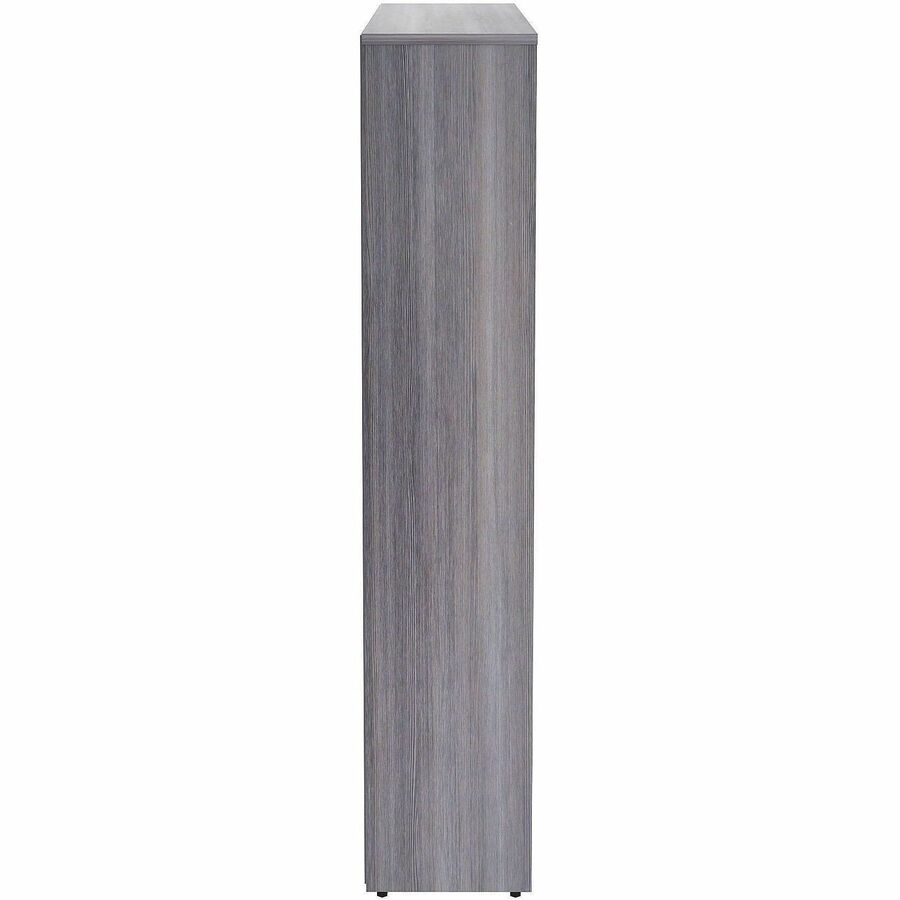 Lorell Weathered Charcoal Laminate Bookcase - 36" Width x 12" Depth x 60" Height - 5 x Shelf(ves) - Laminated, Sturdy, Adjustable Shelf, Square Edge, Adjustable Feet - Weathered Charcoal - Assembly Required