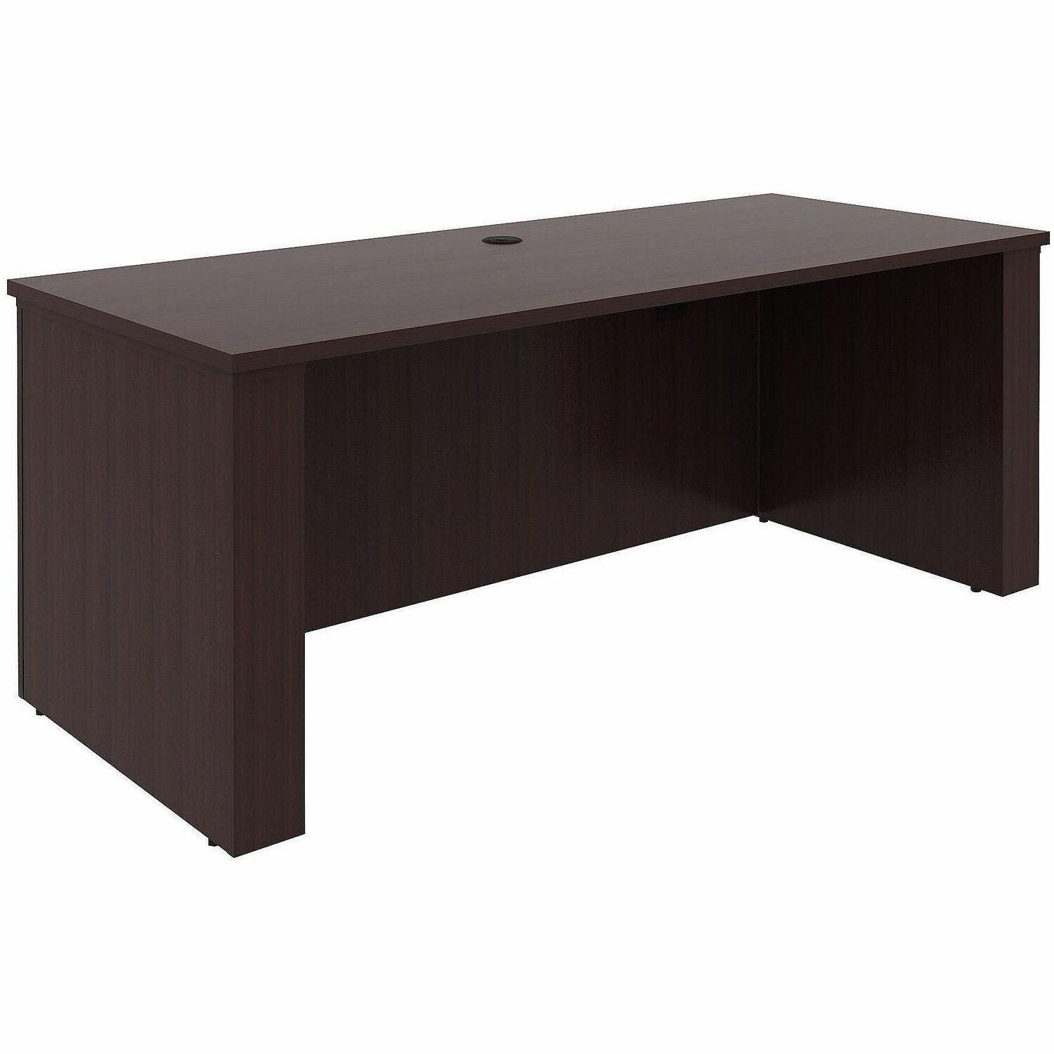 Lorell Essentials 72" Sit-to-Stand Desk Shell - 49" Height x 72" Width x 29" Depth, x 1" Thickness Top - Finish: Espresso, Laminate - Espresso, Laminate Table Top - Laminated, Cam Lock, Cord Management, Durable, Adjustable Feet, Modesty Panel, Privacy ...