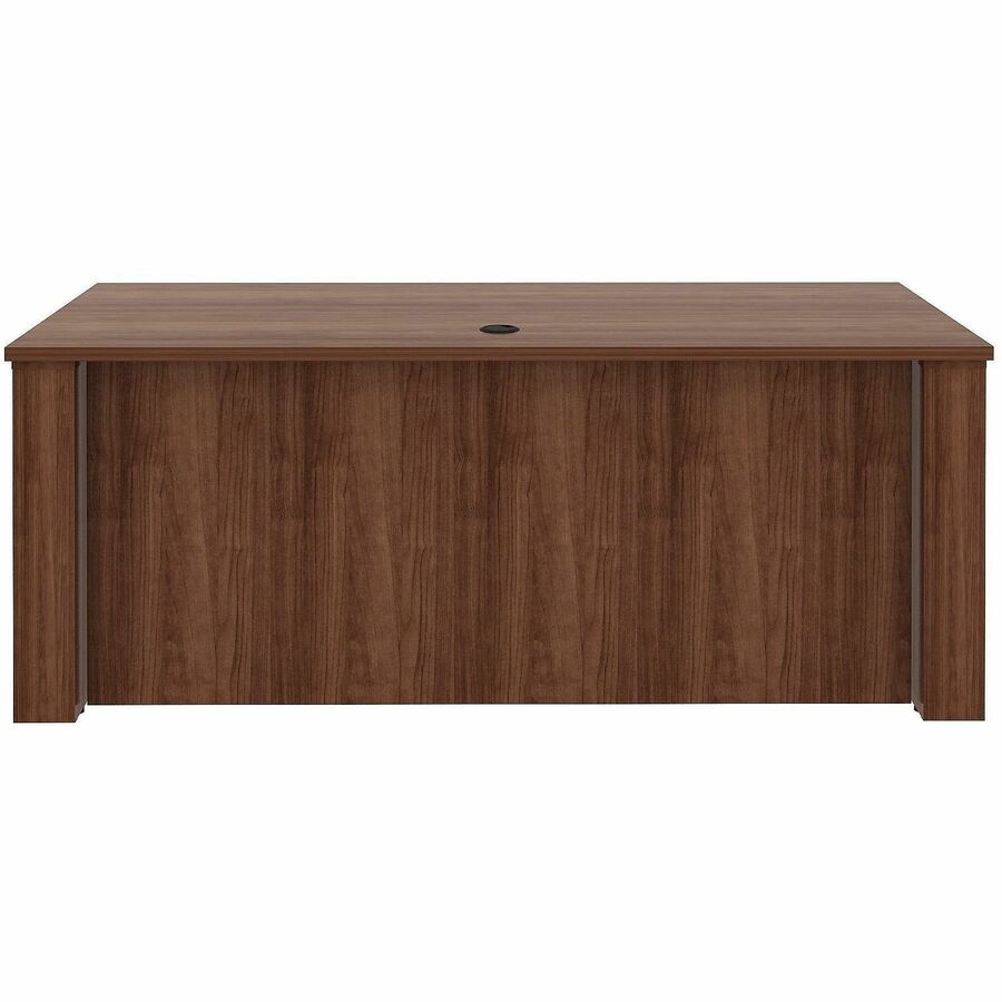 Lorell Essentials 72" Sit-to-Stand Desk Shell - 49" Height x 72" Width x 29" Depth, x 1" Thickness Top - Finish: Walnut, Laminate - Walnut, Laminate Table Top - Laminated, Cam Lock, Durable, Grommet, Cord Management, Modesty Panel, Privacy Panel, Adjus...