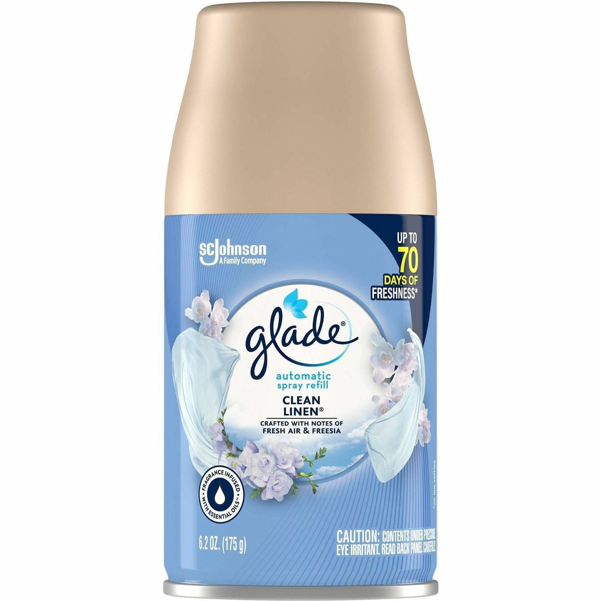 Glade Automatic Spray Refill Value Pack - Spray - 6.2 fl oz (0.2 quart) - Clean Linen - 70 Day - Long Lasting - 6 / Carton