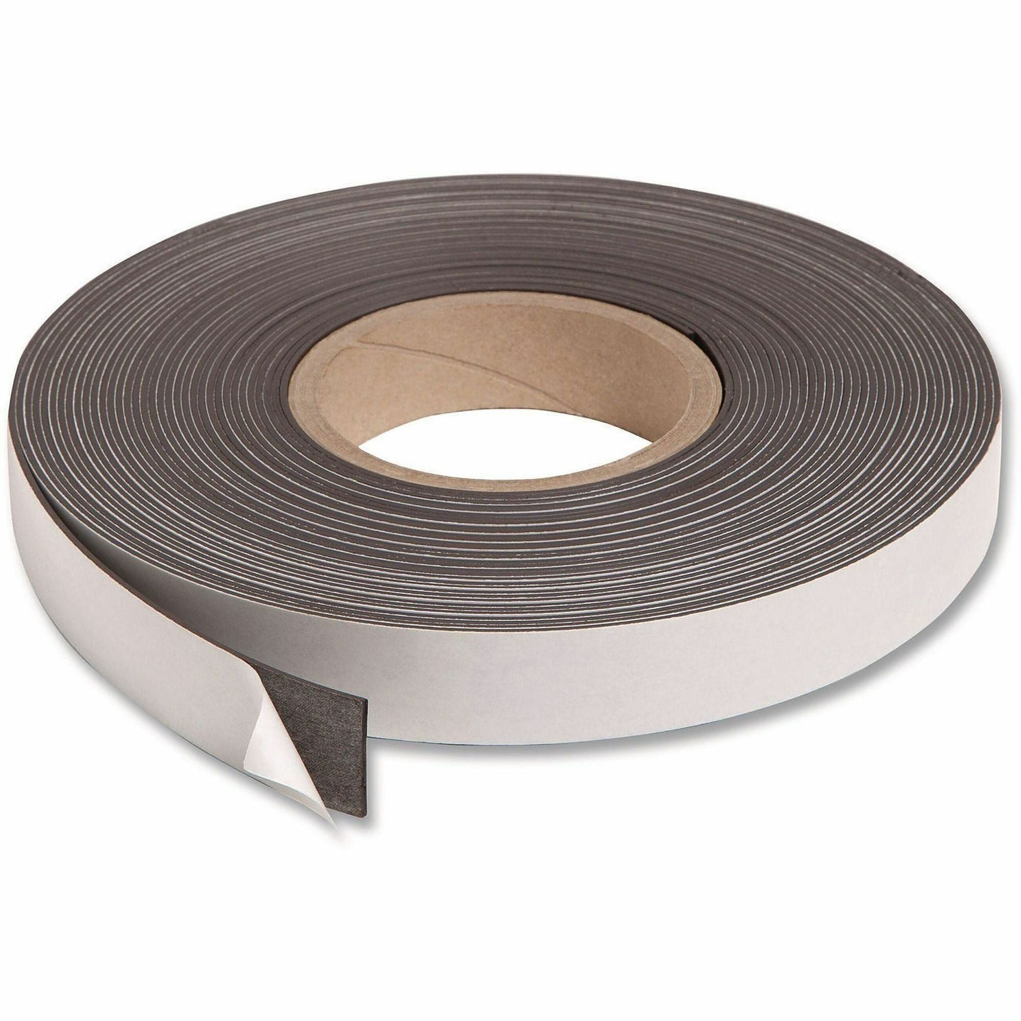 U Brands Magnetic Tape - 16.67 yd Length x 1" Width - Black - 1 Each