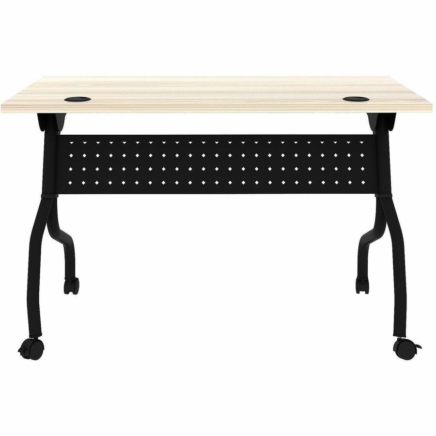 Lorell Modern Elm/Black Flip-Up Training Tables - Melamine Top - Black Four Leg Base - 4 Legs - 48" Table Top Width x 23.60" Table Top Depth - 29.50" Height - Training - Assembly Required - Modern Elm - Nylon - Melamine Top Material - Metal Base Materi...