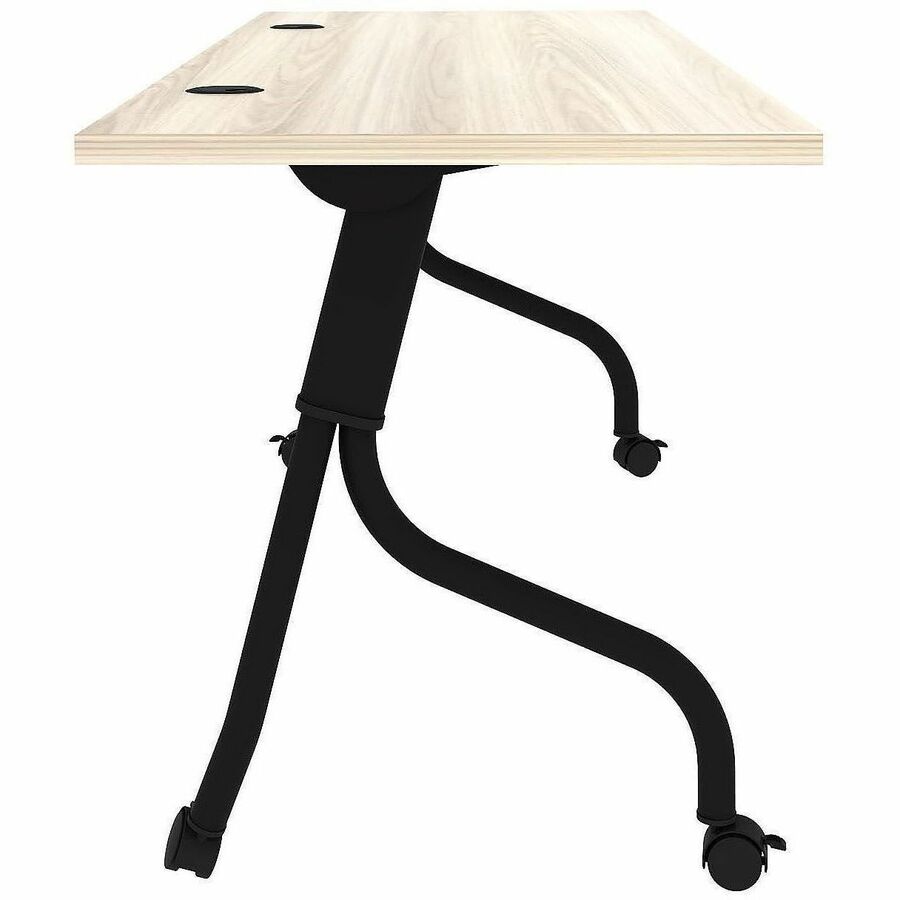Lorell Modern Elm/Black Flip-Up Training Tables - Melamine Top - Black Four Leg Base - 4 Legs - 72" Table Top Width x 23.60" Table Top Depth - 29.50" Height - Training - Assembly Required - Modern Elm - Nylon - Melamine Top Material - Metal Base Materi...