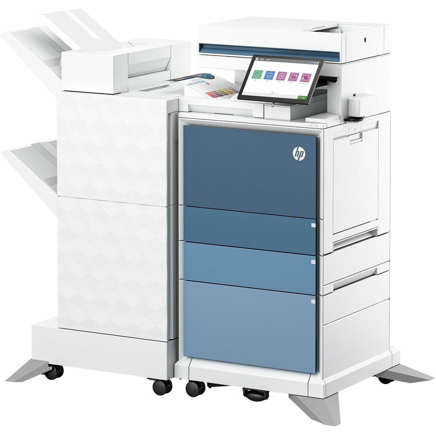 HP LaserJet Enterprise 6800zfw+ Wired & Wireless Laser Multifunction Printer - Color - Copier/Fax/Printer/Scanner - 84 ppm Mono/84 ppm Color Print - 1200 x 1200 dpi Print - Automatic Duplex Print - Up to 100000 Pages Monthly - Color Flatbed, CIS, ADF S...