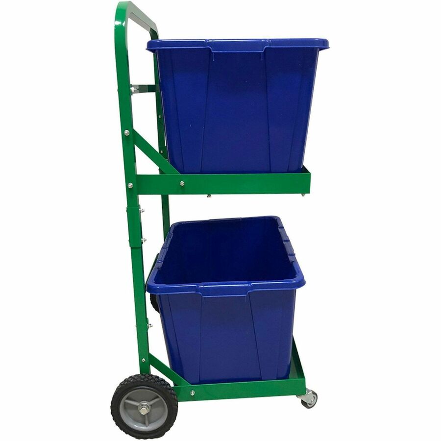 Five Star Products Recycling Cart for Bins - 220 lb Load Capacity - Aluminum - Green - 1 Each