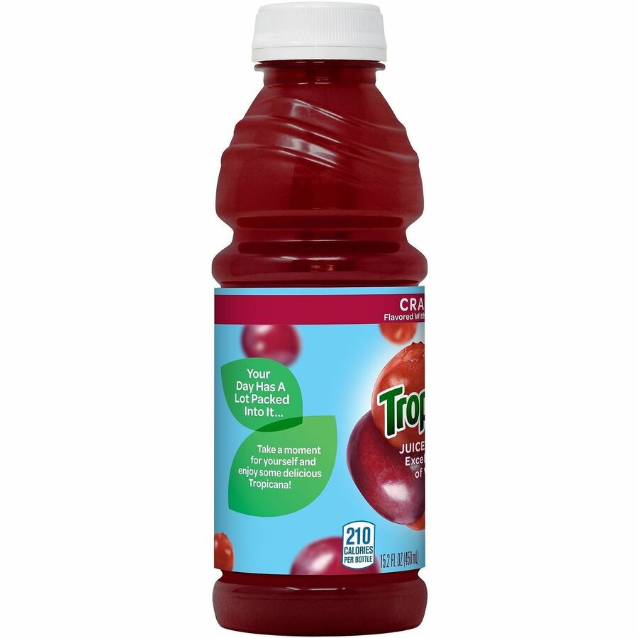 Quaker Oats Tropicana Bottled Juice - 15.20 fl oz (450 mL) - Cranberry - 12 / Carton