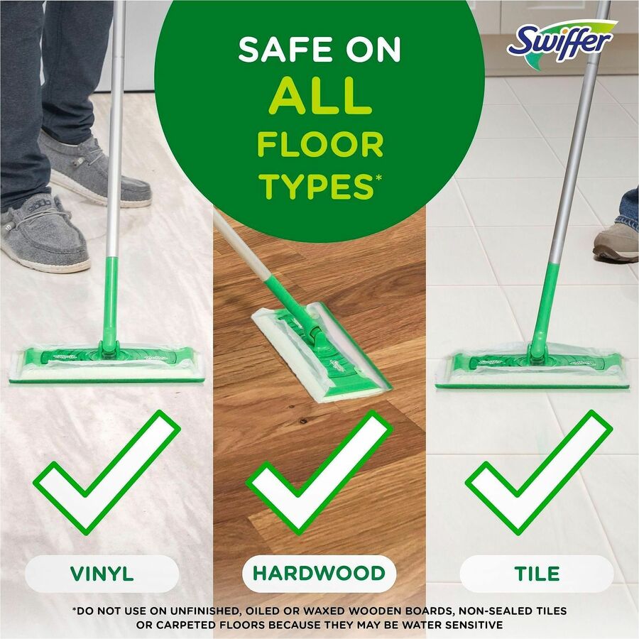 Swiffer Sweeper Wet Cloths - Residue-free - White - 24 / Carton