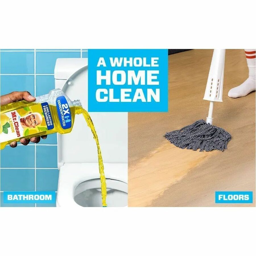 Mr. Clean All Purpose Cleaner, Cleaning Liquid, Lemon - For Multi Surface, Multipurpose - Concentrate - Liquid - 64 fl oz (2 quart) - Fresh, Lemon Scent - Recommended For: Grease Remover, Grime Remover, Dirt Remover, Bacteria Remover - Long Lasting, Ch...