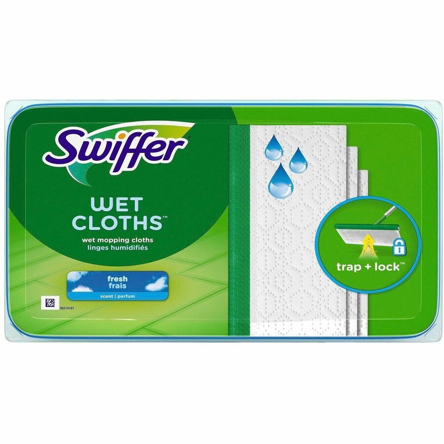 Swiffer Sweeper Wet Cloths - Residue-free - White - 24 / Pack