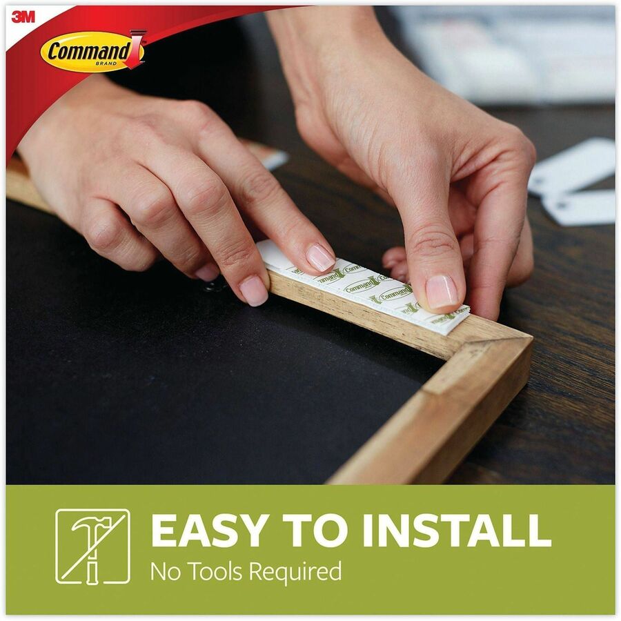 Command Medium Adhesive Picture Hanging Strips - 6 lb (2.72 kg) Capacity - 0.7" Width x 2.8" Length - Adhesive - Medium - for Pictures, Decoration, Painted Surface, Wood, Tile, Poster, Frame - White - 50 / Carton