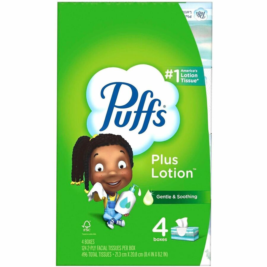 Puffs Plus Lotion Facial Tissue - White - 24 / Carton
