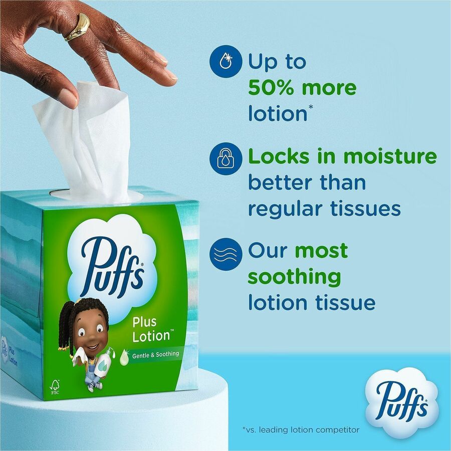 Puffs Plus Lotion Facial Tissue - White - 24 / Carton