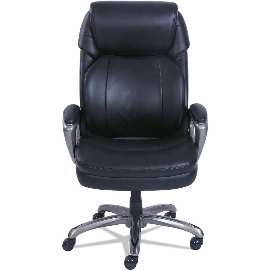 Serta Chair - Black Seat Color - Black Back Color - High Back - 5-star Base - Black - Memory Foam, Bonded Leather - 1 Each