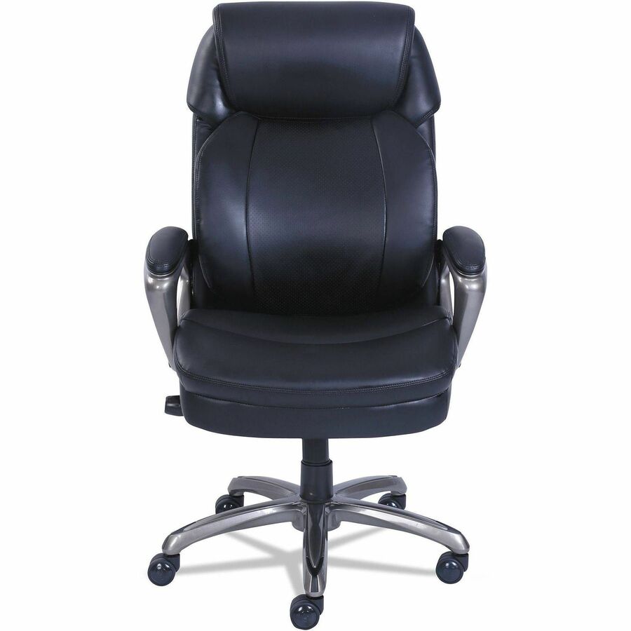 Serta Chair - Black Seat Color - Black Back Color - High Back - 5-star Base - Black - Memory Foam, Bonded Leather - 1 Each