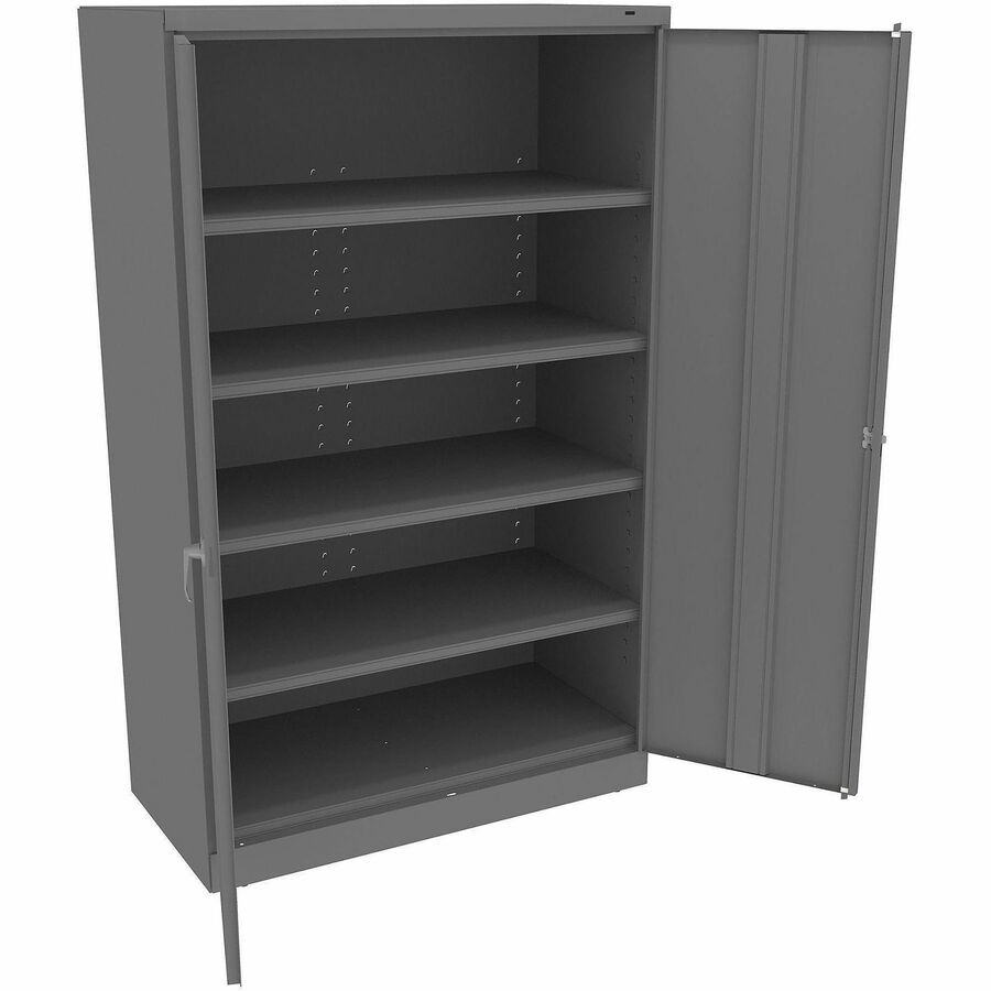 Tennsco Jumbo Storage Cabinet - 48" Width x 24" Depth x 78" Height - 4 x Shelf(ves) - 2 x Standard Door(s) - Locking System, Locking Door, Welded, Hinged Door, Leveler - Medium Gray - Steel, Nylon - Recycled