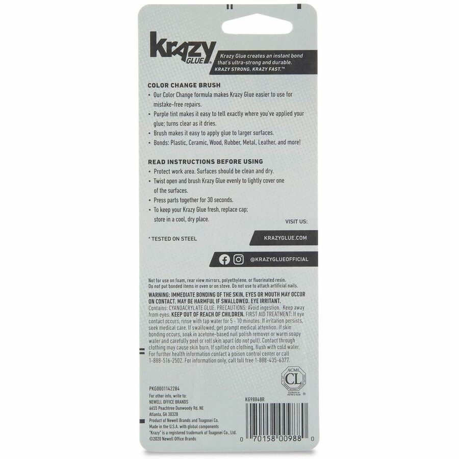 Krazy Glue Super Glue - 0.18 oz - Purple - 1 Each