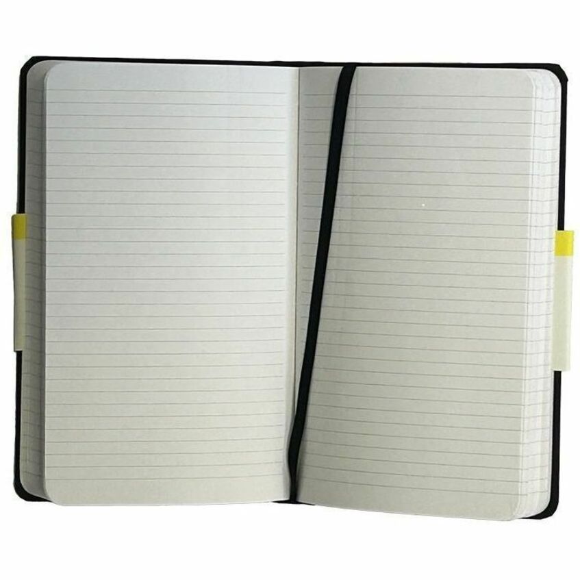 Dome Personal Journal - 5 x 8 Inch Hardcover Black Lined Journal Notebook - 192 Pages - 60 lb Basis Weight - 5" x 8" Sheet Size - Bright White Paper - Black Cover - Acid-free Paper, Bleed Resistant, Expandable Pocket, Durable, Hard Cover, Ribbon Marker...