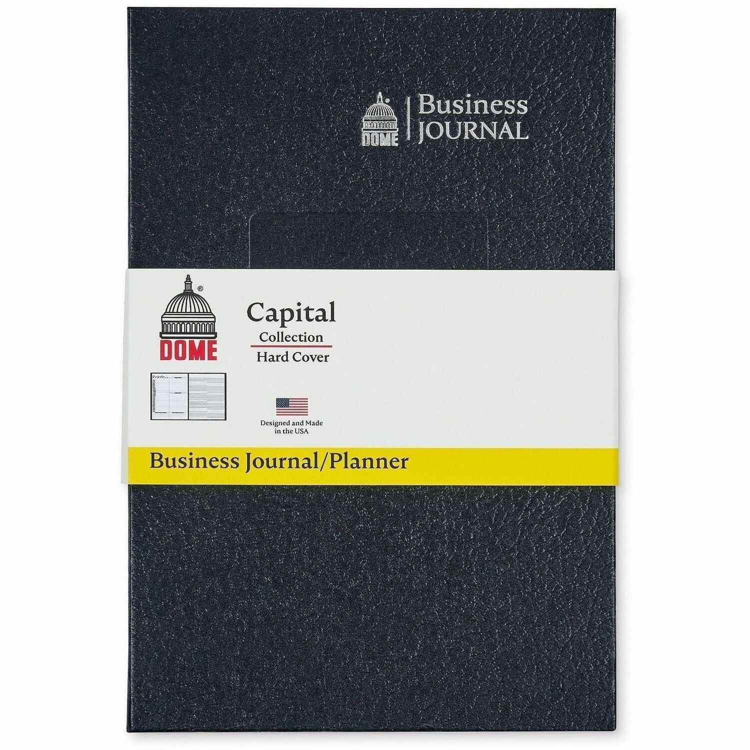 Dome Business Journal - 5 x 8 Inch Hardcover Professional Planner Notebook - Business - 5" x 8" Sheet Size - Bright White Sheet - Black Cover - Acid-free, Pocket, Bleed Resistant, Expandable Inner Pocket, Eco-friendly, Durable Cover, Hard Cover, Built-...