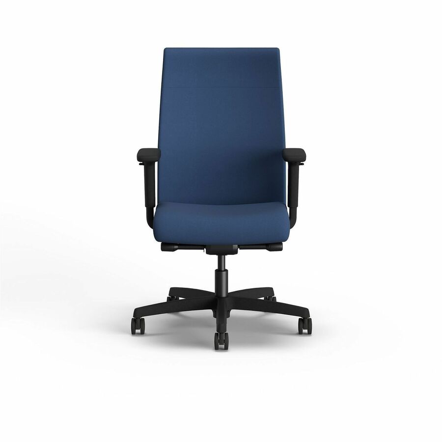 HON Ignition 2.0 Chair - Blue Seat Color - Vinyl Seat Material - Blue Back Color - Vinyl Back Material - Black Frame Color - Plastic Frame Material - High Back - 5-star Base - Blue - Vinyl, Plastic - Armrest - 1 Each