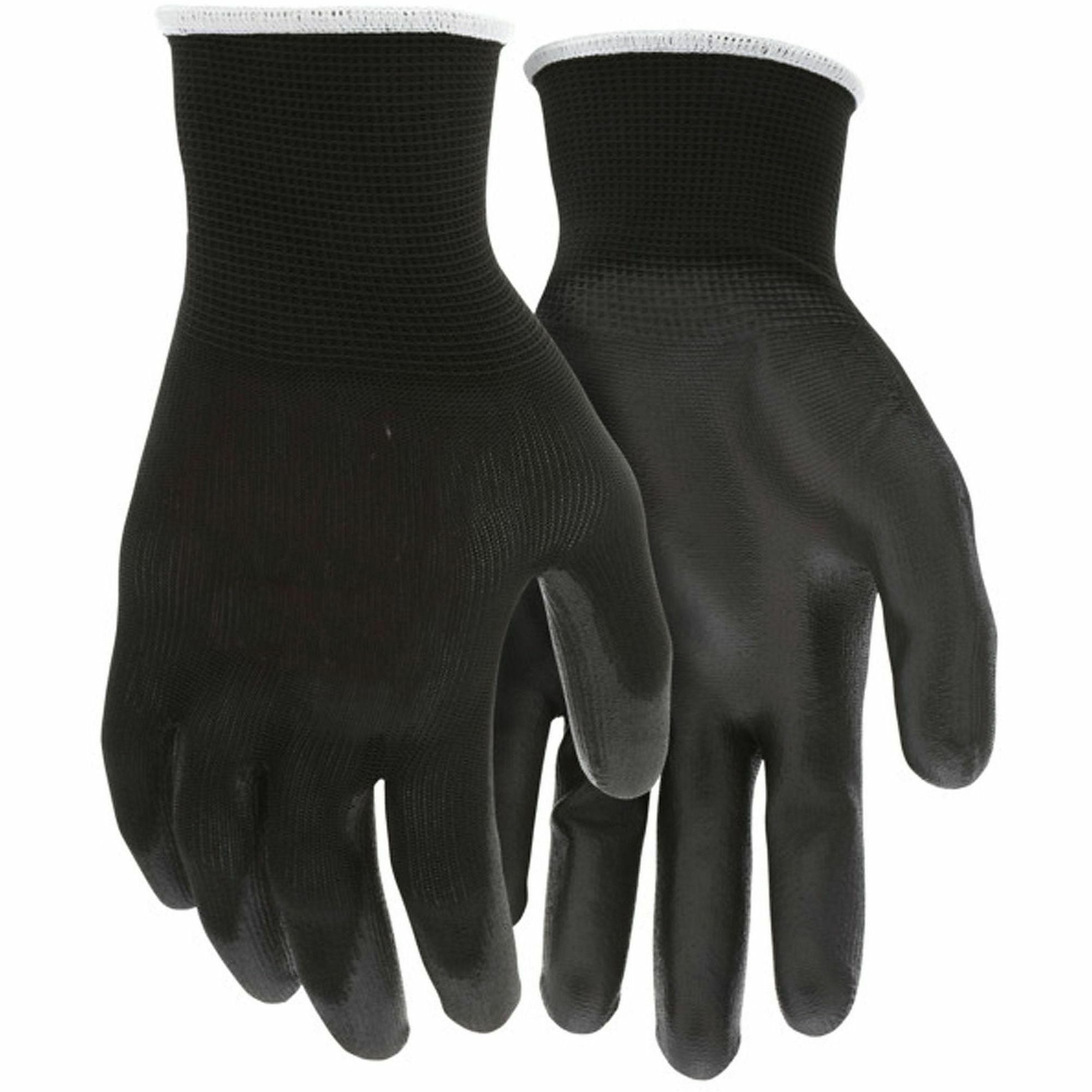 MCR Safety NXG 96699 Work Gloves - Dust, Grime Protection - Polyurethane Coating - Large Size - Black - Comfortable, Cut Resistant, Excellent Grip, Abrasion Resistant, Puncture Resistant - For Industrial - 12 / Carton