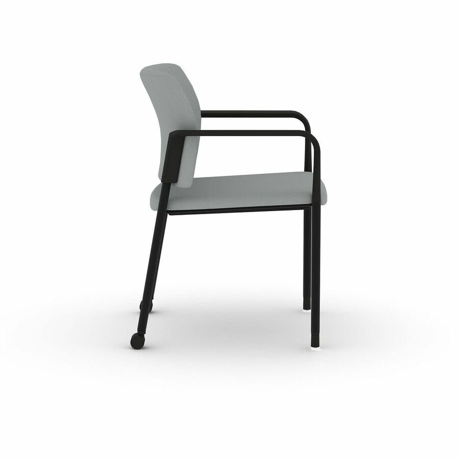 HON Accommodate Fixed Arms Guest Chair - Steel Frame Material - Four-legged Base - Gray - Vinyl - Armrest - 2 / Carton