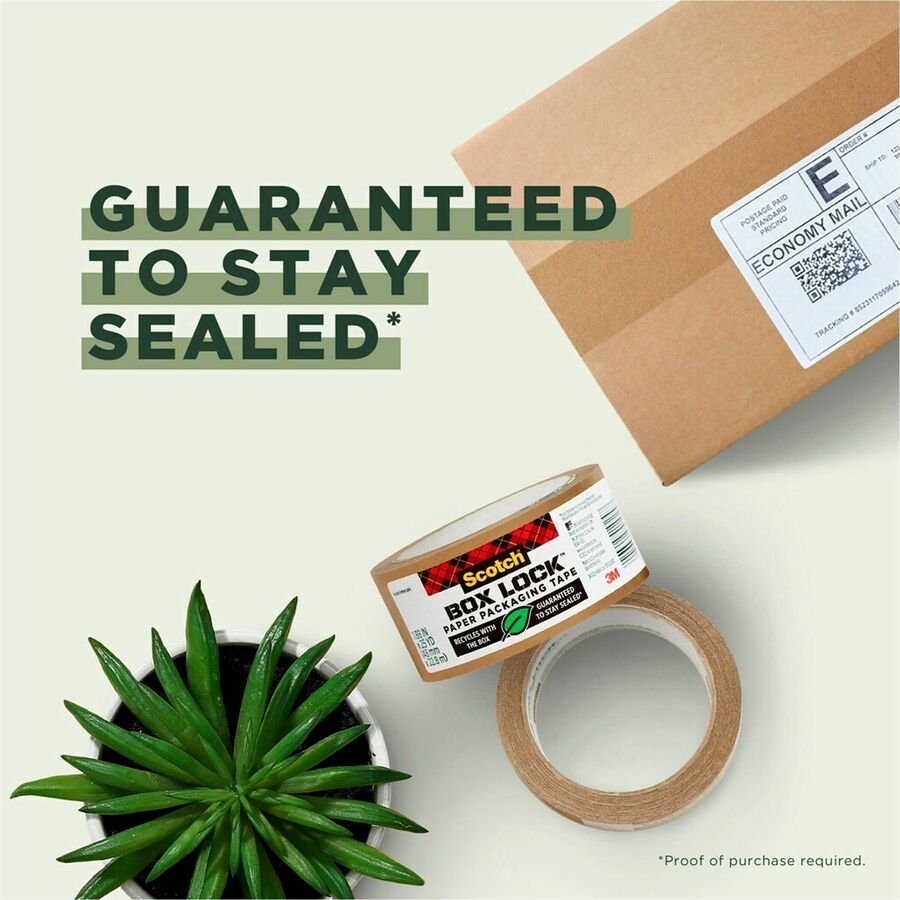 Scotch Box Lock Packaging Tape Refill - Brown - Split Resistant, Tear Resistant - For Packaging, Box, Cardboard - 1 Each