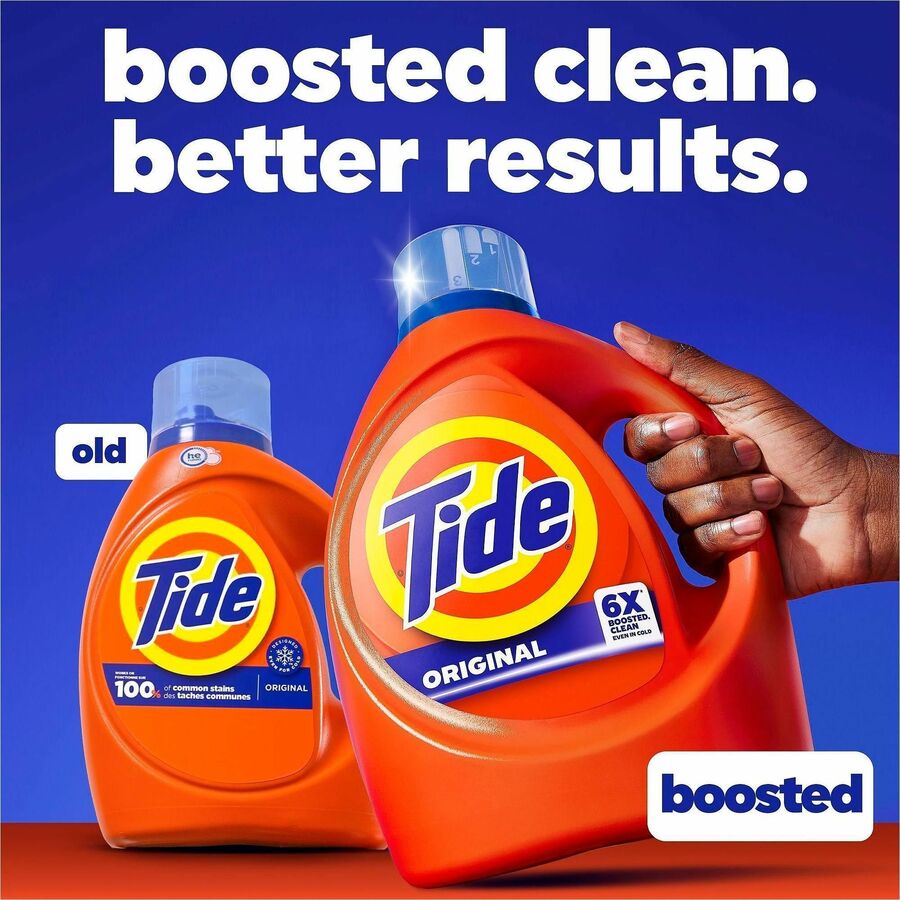 Tide Liquid Laundry Detergent - For Laundry, Fabric, Clothes - Liquid - 80 fl oz (2.5 quart) - Original Scent - 64 Loads - Recommended For: Stain Remover, Grease Remover, Dirt Remover - Orange - 4 / Carton