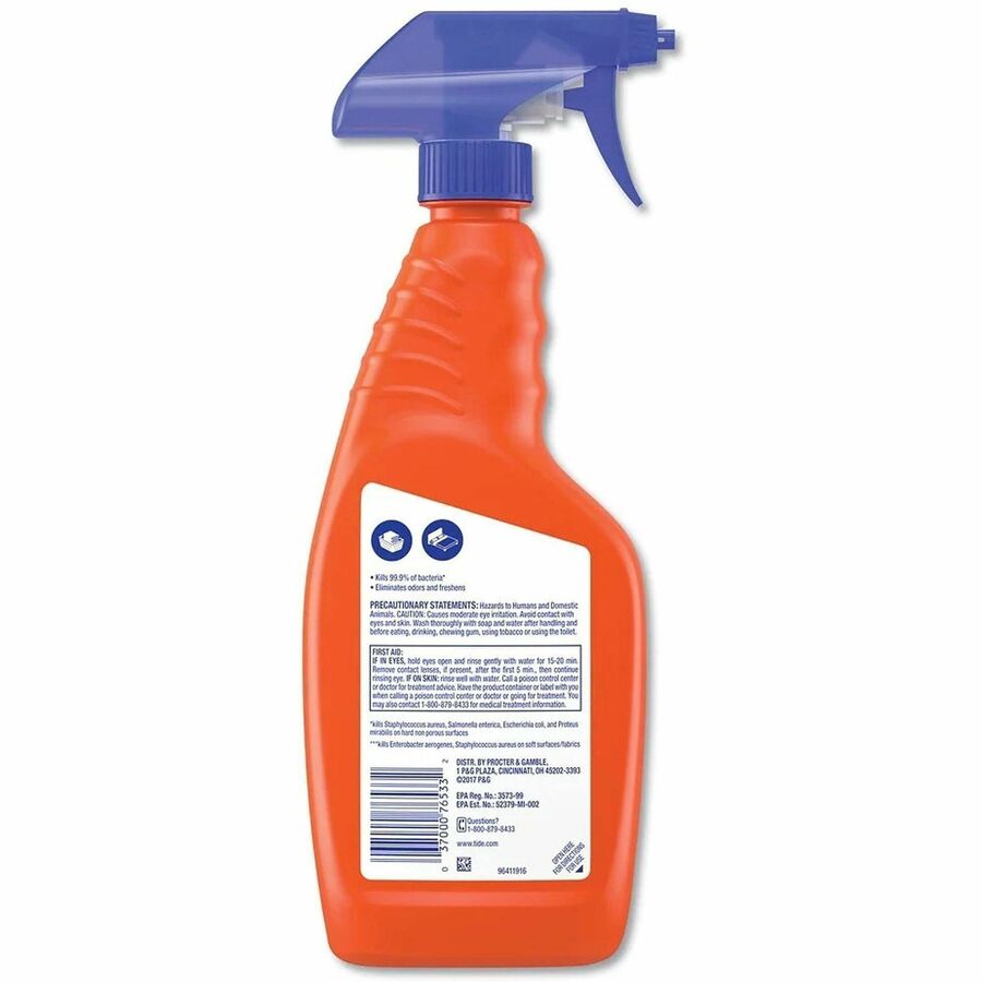 Tide Antibacterial Fabric Spray - For Multi Surface - Spray - 22 fl oz (0.7 quart) - Recommended For: Bacteria Remover, Germs Remover, Odor Remover - Anti-bacterial, Light Scent, Deodorize, Freshen, Fast Acting - Orange - 6 / Carton