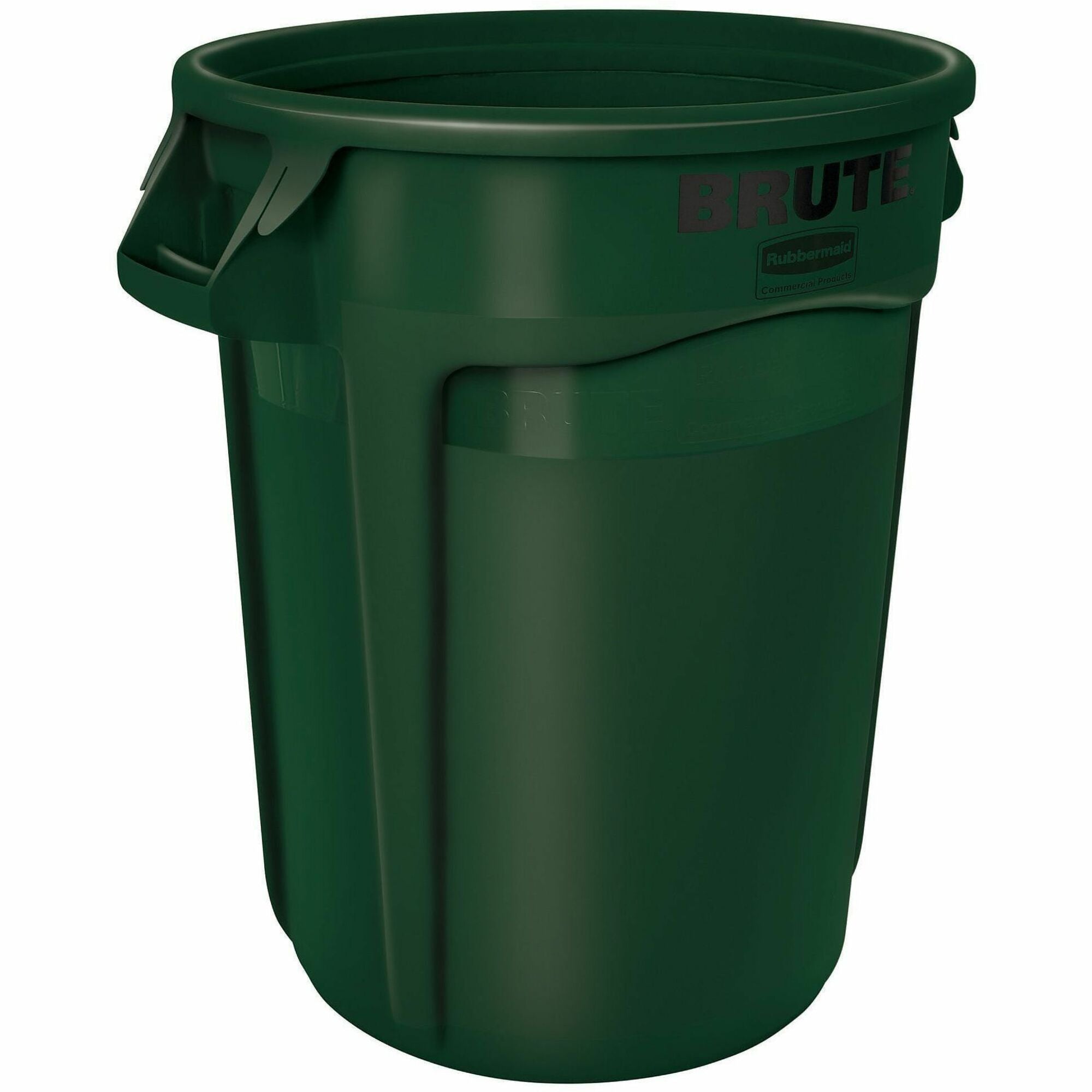 Rubbermaid Commercial Brute Vented Container - 32 gal Capacity - Round - For Commercial - Vented, UV Resistant, Heavy Duty, Handle, Reinforced, Tear Resistant, Damage Resistant, Contoured Base Handle, Durable, Fade Resistant, Warp Resistant, ... - Gree...