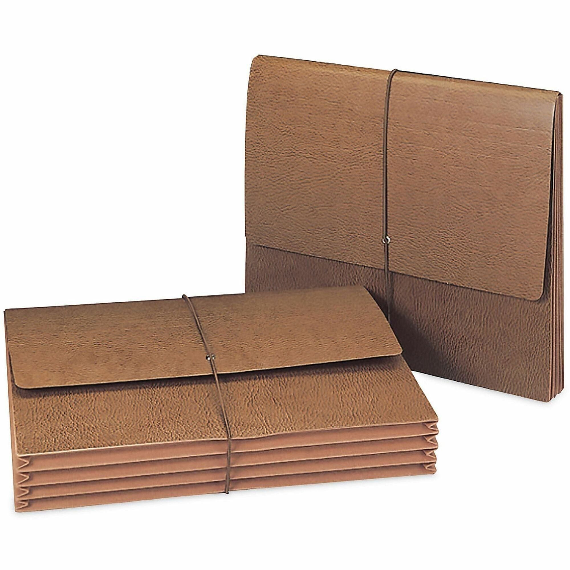 Smead Letter Recycled Expanding File - 8 1/2" x 11" - 3 1/2" Expansion - Redrope - Brown - Tear Resistant Gusset, Elastic Closure, Flap, Tear Proof, Durable - 30% Recycled - 1 Each