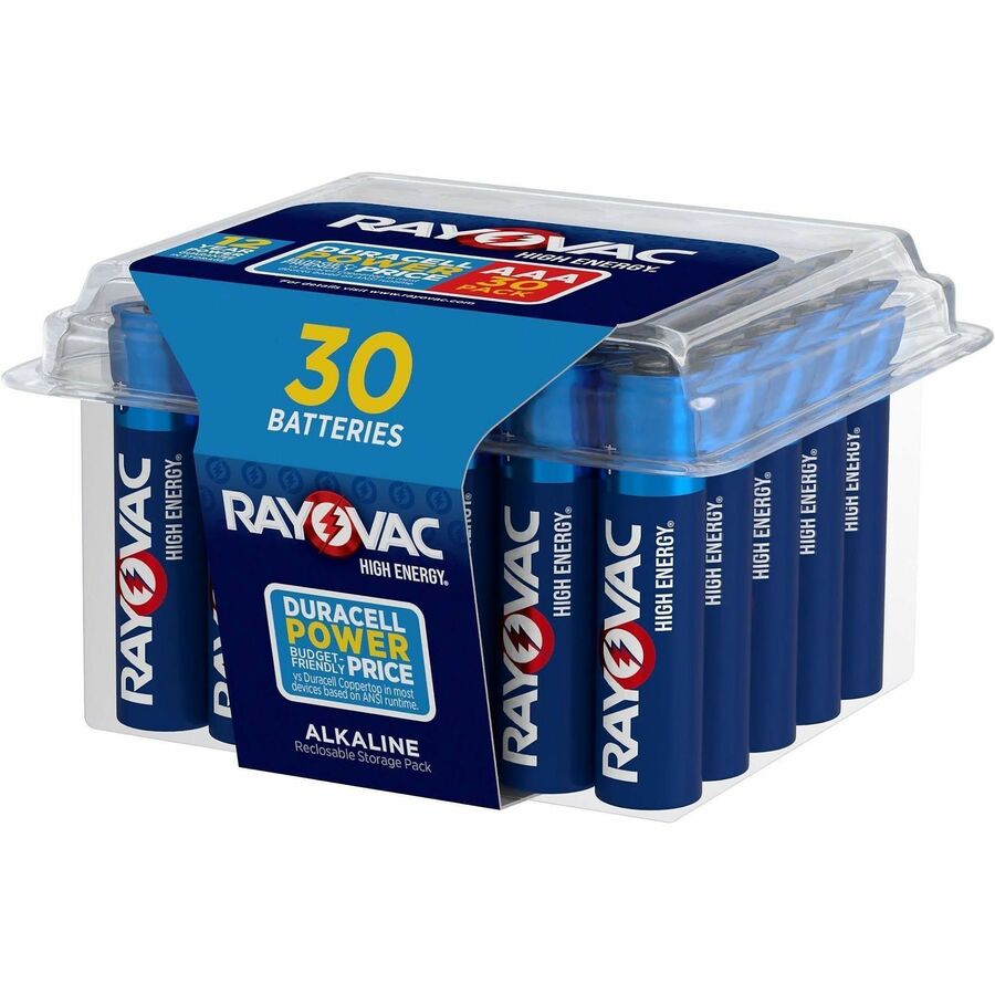 Rayovac Advanced High Energy AAA Batteries - For Flashlight, Mouse, Remote Control - AAA - 30 / Pack